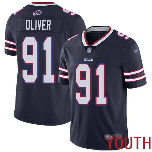 Youth Buffalo Bills 91 Ed Oliver Limited Navy Blue Inverted Legend NFL Jersey